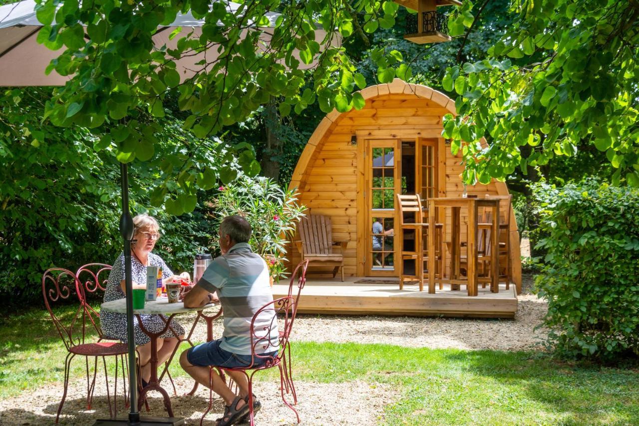 Cabane En Bois Avec Bain Nordique Asnieres-sur-Vegre Exterior photo